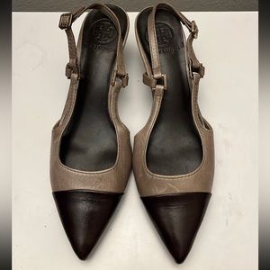 Tory Burch two tones slingback heels
